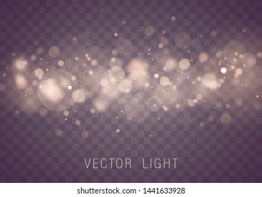 	
Yellow White Gold Light abstract glowing bokeh lights effect isolated on transparent background. Festive purple and golden luminous background. Christmas concept. Blurred light frame. Vector 
