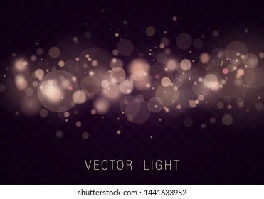 	
Yellow White Gold Light abstract glowing bokeh lights effect isolated on transparent background. Festive purple and golden luminous background. Christmas concept. Blurred light frame. Vector 