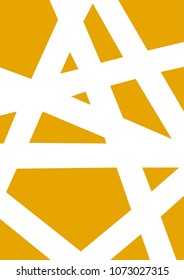yellow white gray geometric lines triptych