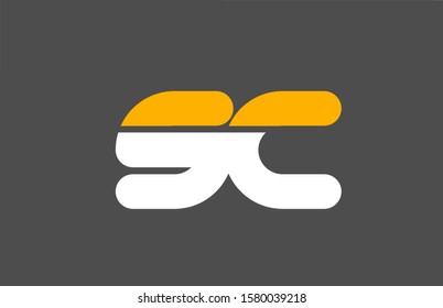 yellow white grey combination logo letter SC S C alphabet design icon for business. Suitable for company logotype 