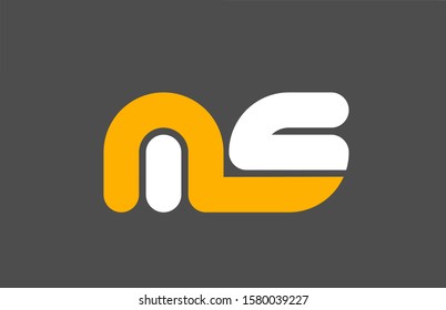 yellow white grey combination logo letter MS M S alphabet design icon for business. Suitable for company logotype 