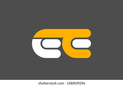 yellow white grey combination logo letter EE E E alphabet design icon for business. Suitable for company logotype 