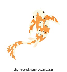 yellow and white koi fish on white background