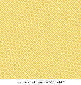 Yellow White Letter H Seamless Pattern. Vector Linear Ornament.