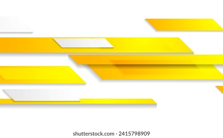 Gelb-weiß minimaler abstrakter geometrischer technischer Hintergrund. Vektorglanzdesign
