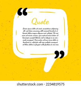Yellow white modern communication quote frame with abstract brush stroke