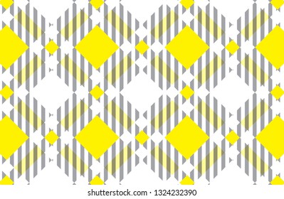 yellow and white modern tartan pattern.Texture for : plaid, tablecloths, clothes, shirts, dresses, paper, bedding, blankets, quilts and other textile products. Vector illustration. - Vector