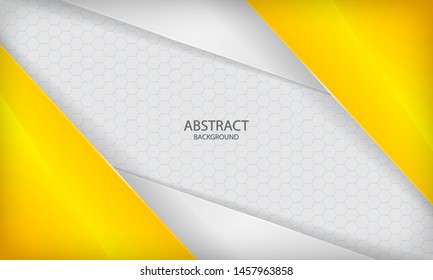 Yellow, white overlap background. Modern vector template.
