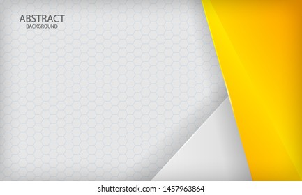 Yellow, white overlap background. Modern vector template.