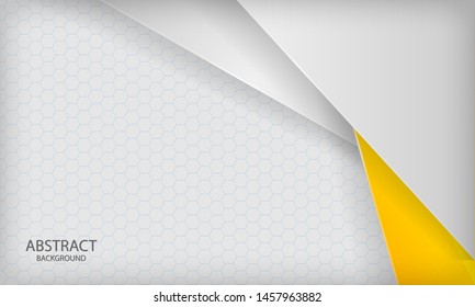 Yellow, white overlap background. Modern vector template.