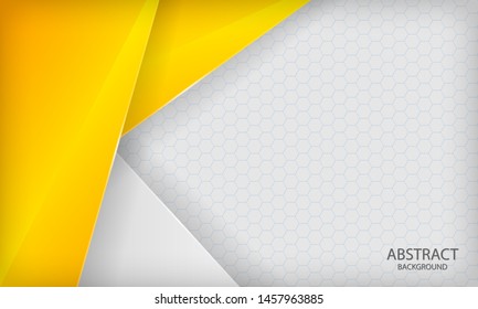 Yellow, white overlap background. Modern vector template.