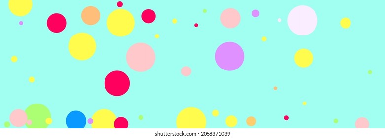 Yellow White Pastel Pink Kids Pattern. Bordo Children Multicolor Bright Indigo Dark Textile. Vibrant Play Purple Circles Violet Background. Red Rainbow Blue Green Color Beige Illustration.