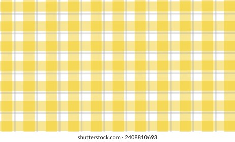Yellow and white plaid fabric texture as a background
