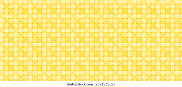 Yellow and white plaid fabric texture background