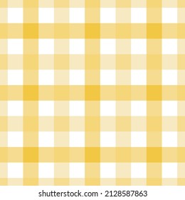 Yellow and white plaid seamless pattern