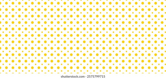 Yellow and white polka dots pattern background