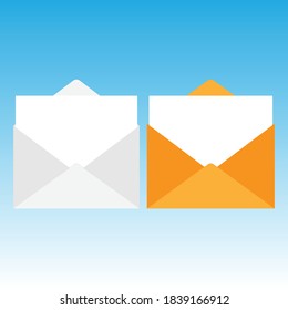 Yellow and white  post envelopes  open with letter mockup