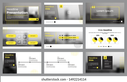 Yellow and white presentation template. Infographic template vector. Can use for presentation slide layout, advertising, banner, brochure, leaflet, flyer, report, marketing, etc.