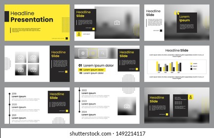 Yellow and white presentation template. Infographic template vector. Can use for presentation slide layout, leaflet, flyer, report, marketing, advertising, banner, brochure, etc.