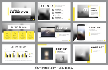 Yellow and white presentation template. Infographic template vector. Can use for presentation slide layout, leaflet, flyer, report, marketing, advertising, banner, brochure, etc.