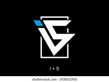 Yellow white of i and s initial letter logo in rectangle shape