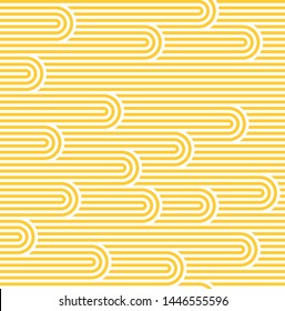 Yellow and White Stripes Seamless Pattern. Vector Linear Ornament.