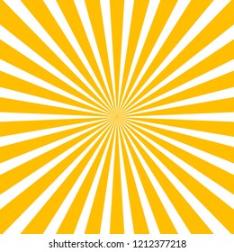 Yellow and white sunburst pattern. Vector illustration