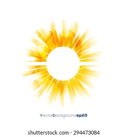 Yellow and white vector background with sun burst effect