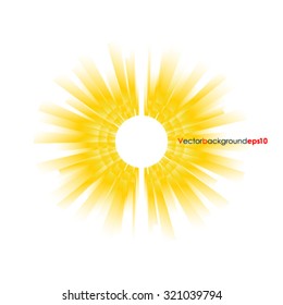 Yellow and white vector background with sun burst effect