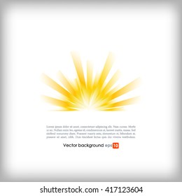 Yellow and white vector background with sun burst effect