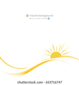 Yellow and white vector background with sun burst effect