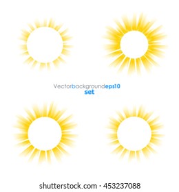 Yellow and white vector backgrounds with sun burst effect