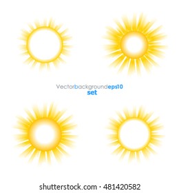 Yellow and white vector backgrounds with sun burst effect