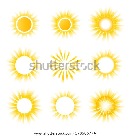 Yellow and white vector backgrounds with sun burst effect