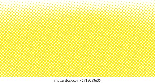 semitono de Vector amarillo y blanco. Industrial textura semitono. Sutil gradiente punteado. Superposición de efecto retro. Grunge patrón de puntos sobre fondo transparente. Moderna superficie perforada de semitono gráfico