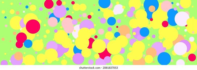 Yellow White Vibrant Multicolor Pink Background. Vivid Purple Beige Green Pastel Play Composition. Rainbow Kids Violet Blue Color Print. Indigo Red Children Bright Circles Dark Background.