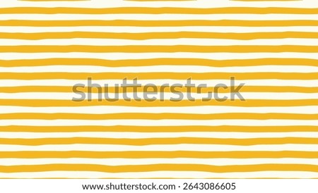 Yellow and White Whimsical Horizontal Stripes Bold Color Simple Vector Seamless Pattern, Summer Striped Travel Themed Design, Coquette Fabric Textile, Kitchen Decor. Illustration Horizontal Background