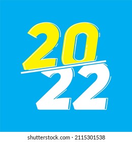 Yellow and White year 2022 vector