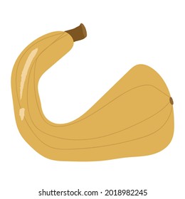 Calabaza completa amarilla, decorativa otoñal.Dibujo manual del vector