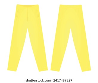 Yellow wide pants. vector illustration