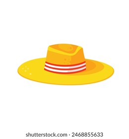 Yellow wide-brimmed hat vector illustration	