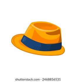 Yellow wide-brimmed hat vector illustration	