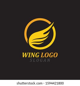 yellow wing  logo vector illustration icon
