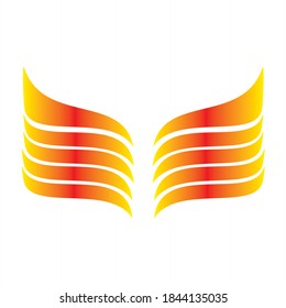the yellow wing with a mix color yellow and red gradation. availabel for mixed with your logo or another picture.