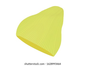 Yellow winter hat. vector illustration