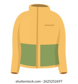 Yellow winter jacket with zipper and pockets, keeping you warm during cold season