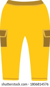 yellow winter kids trousers with outside pockets