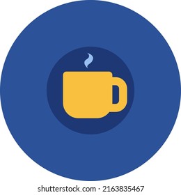 Yellow winter mug, illustration, vector on a white background.