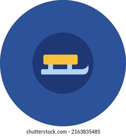 Yellow winter sledges, illustration, vector on a white background.