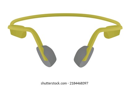 Yellow wireless ear phones. vector